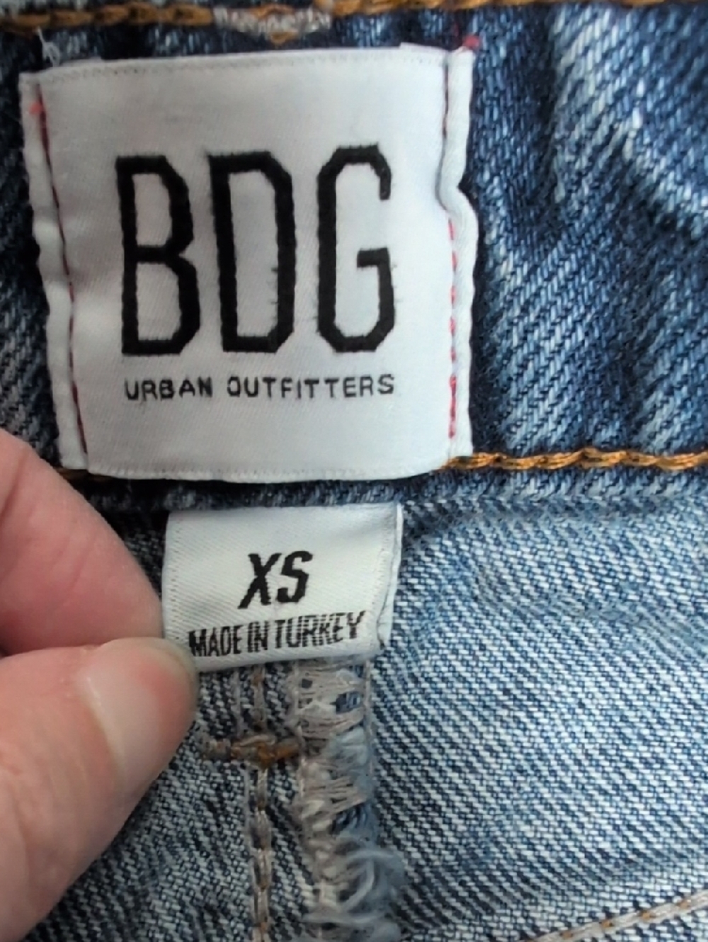 BDG Distressed Dark Blue Denim Mini Skirt - Picture 2 of 4